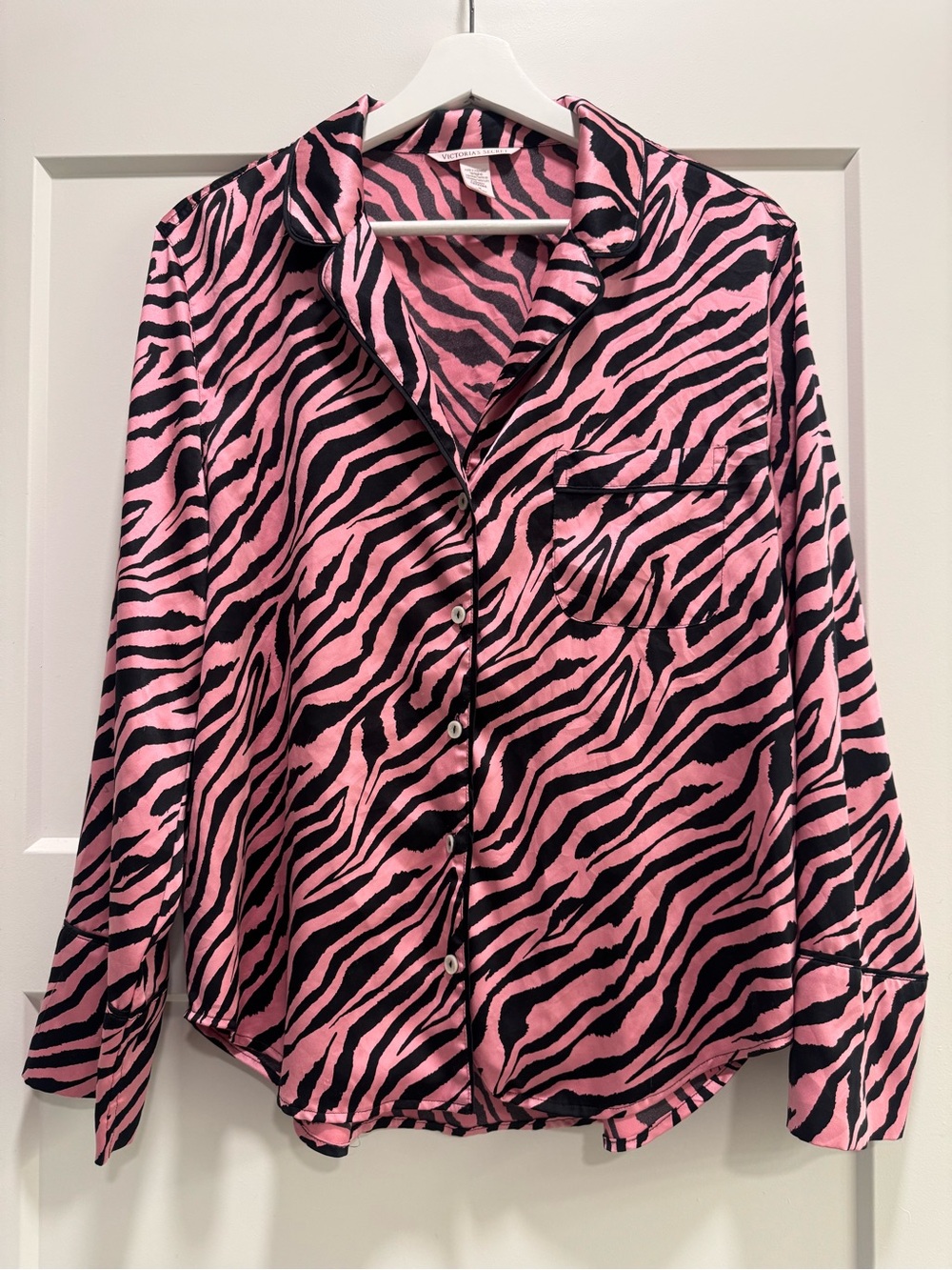 Victoria's Secret Zebra Print Satin Pajama Top